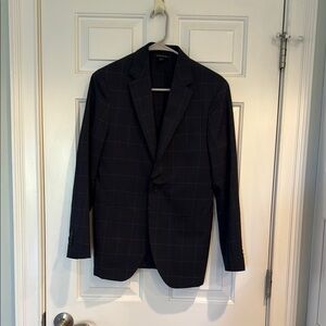 Men's Banana Republic Navy Checkered Blazer